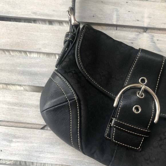 Vintage Y2K Coach Signature Black Soho Boho Purse Bag - Picture 5 of 10